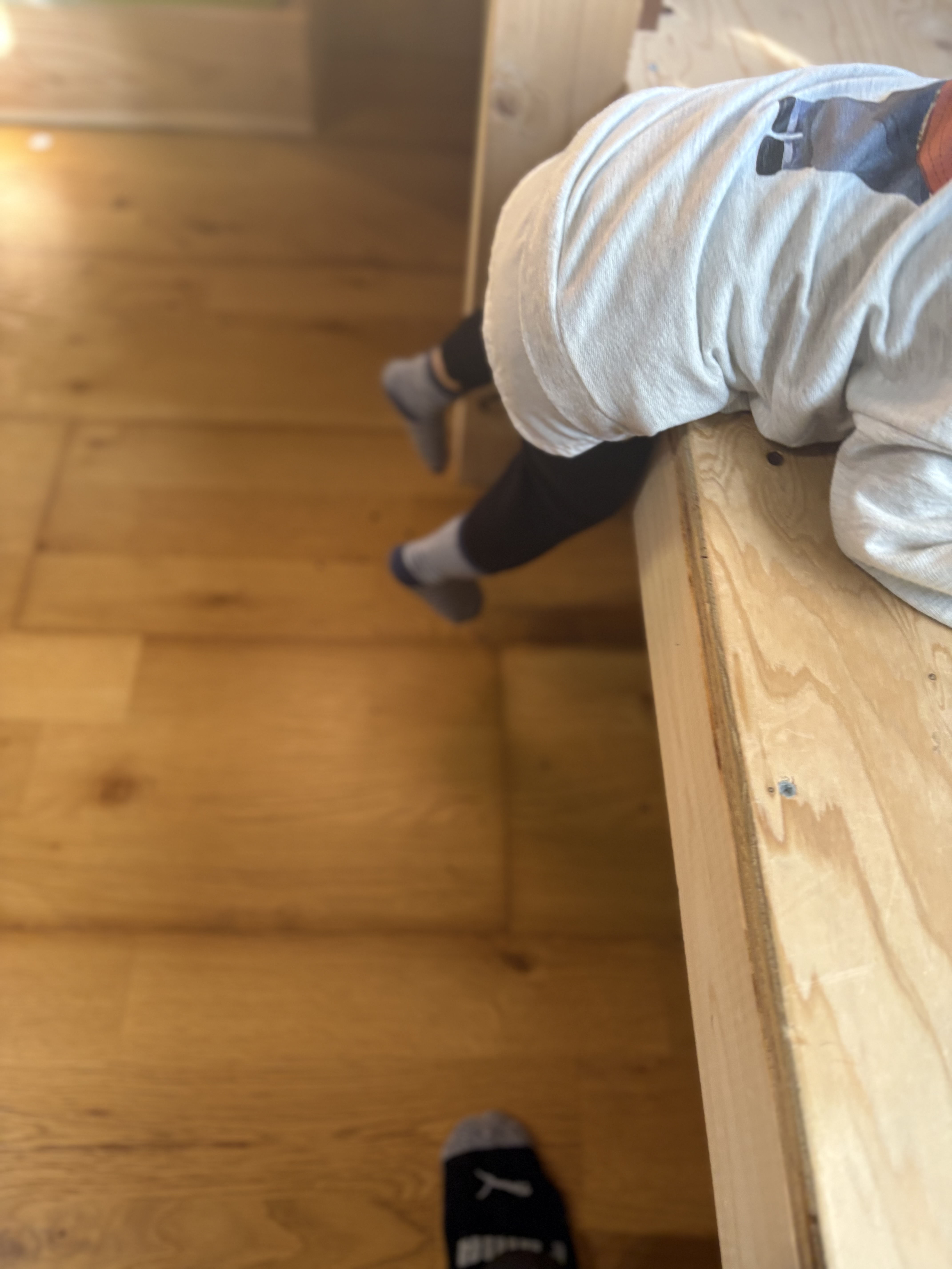 今まで一人では降りれなかったけど、自分でも出来るところを披露する場面。