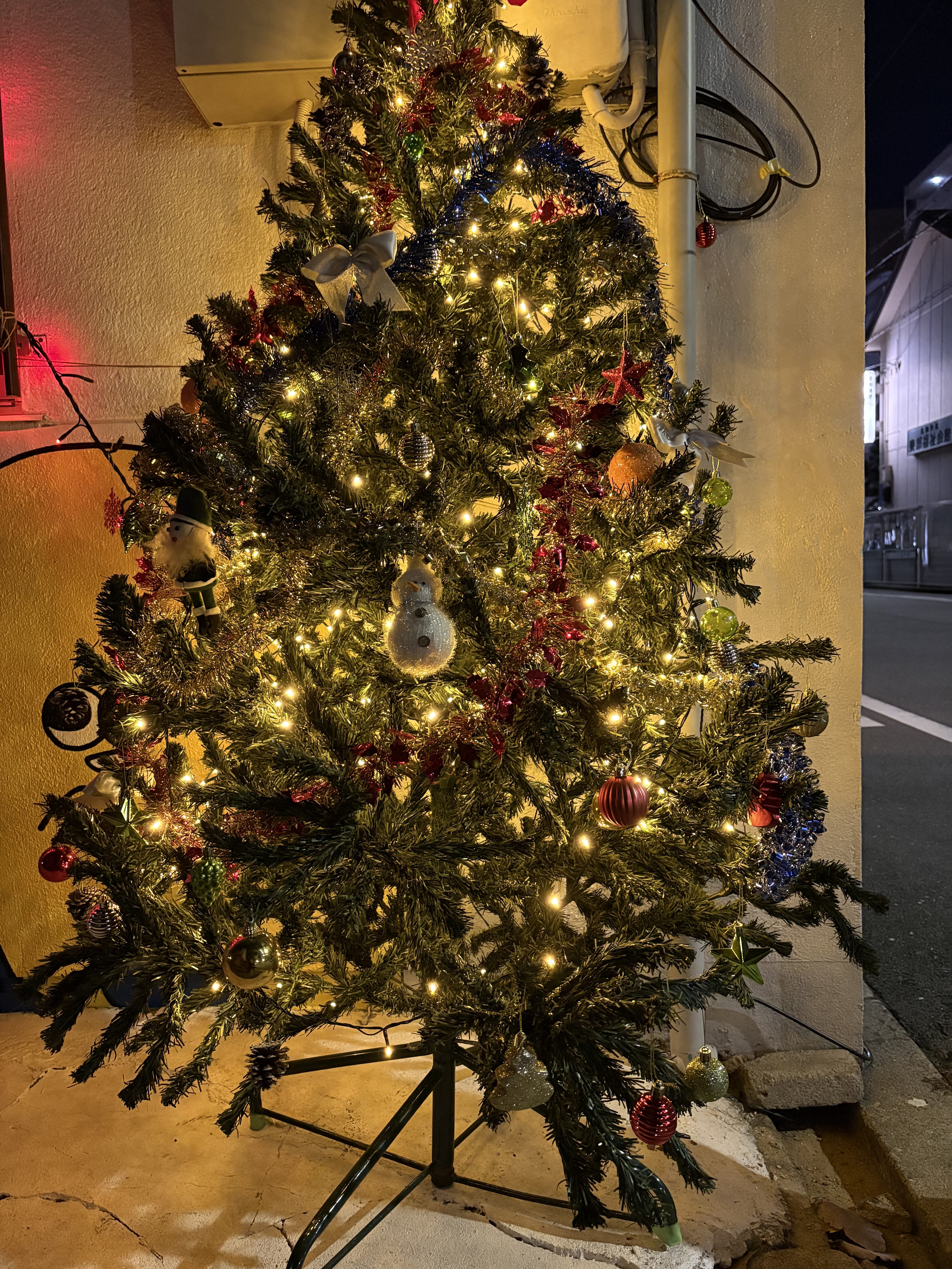 不安な気持ちで歩く人に安心感を届ける「ここにいるよ」のメッセージを込めて、夜通し灯し続けられているスレタンハウスのクリスマスのイルミネーション