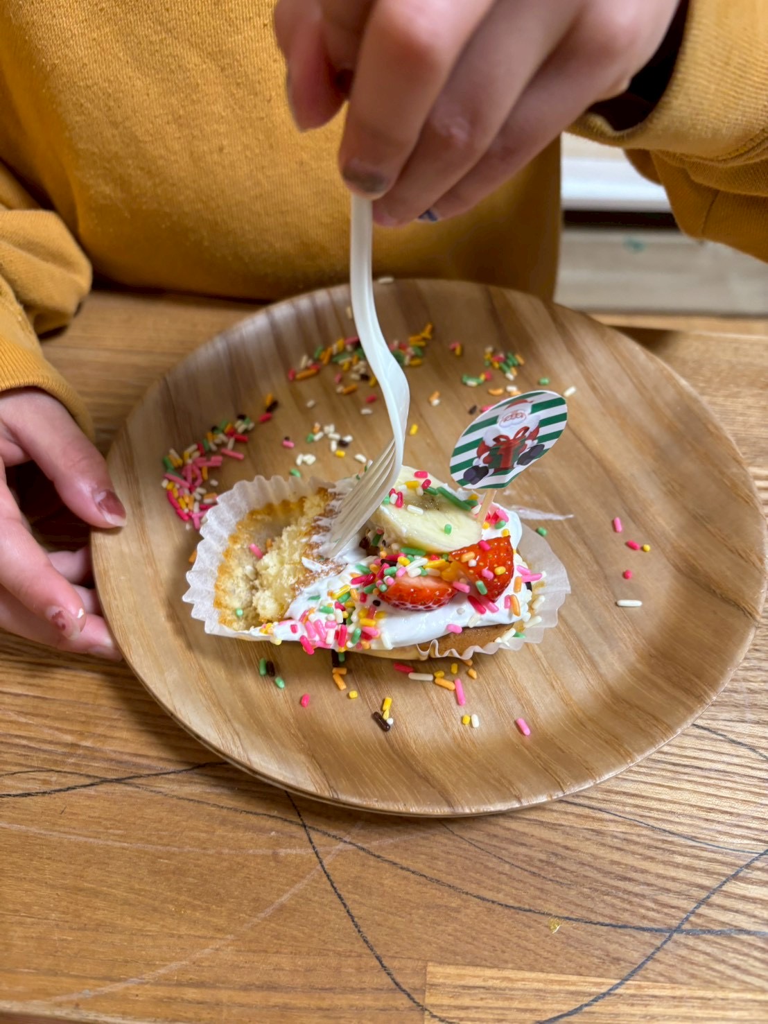 めっちゃ美味しい！！もっと食べたいと言って、全部完食した場面。