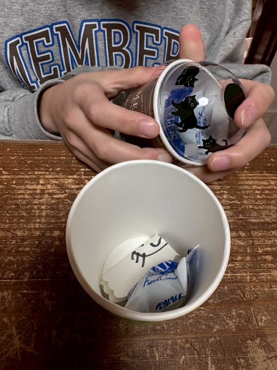 この中にチョコを入れて、プレゼントするんだと笑顔で報告してくれる様子。